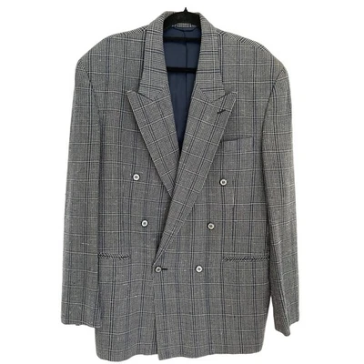 A Raspini Uomo Blazer Doble Botonadura Abrigo Deportivo Seda/Lana Azul Marino 42L, Lujo Foto 1 de 4