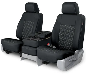 For 2025 Toyota Camry Seat Covers, Full Set in Leatherette with White Stitch - Picture 1 of 3
