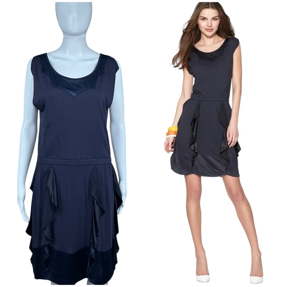 Vestido Marc by Marc Jacobs Agatha Jersey Drapeado Volantes Elástico Grunge Gótico Pequeño Foto 1 de 4