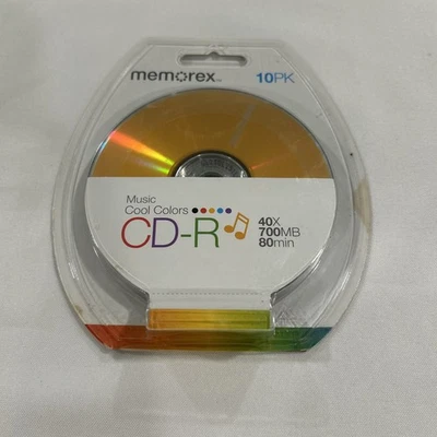 Memorex CD-R 10-Pack Music Cool Colors 40x 700MB 80min - Image 1 of 2