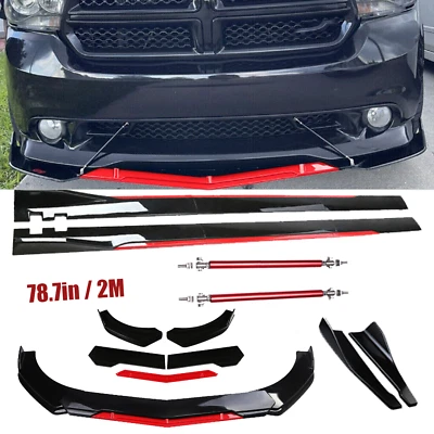 Front Bumper Lip Splitter Spoiler Side Skirts Glossy Black For Dodge Durango Foto 1 de 4