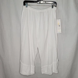 Cecilia Nathal Womens Large Modal Capri Piscis Pants White - Picture 1 of 10