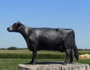 Gusseisen Kuh Türstopper, Metzgerei Werbung, Bauernhof Kunst Milch Kuh Stier Statue - Bild 1 von 8