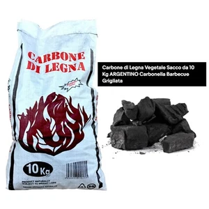 Carbone di Legna Vegetale Sacco da 10 Kg ARGENTINO Carbonella Barbecue Grigliata - Foto 1 di 3