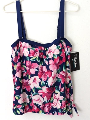 Новый с Ярлыками Maxine of Hollywood Hana гибискус танкини плавать верхний женщин 16 тропический галстук - Изображение 1 из 4