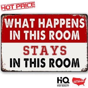 Room Signs Man Cave Wall Decor Funny Metal Tin Bedroom Sign Room Signs Vintage - Picture 1 of 8