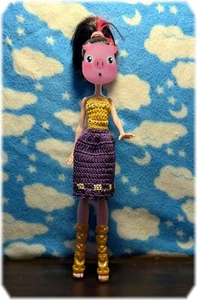 Handmade Monster High 11.5" Fashion Doll Crocheted Dress NEW Orange & Purple - Picture 1 of 12