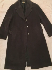 Belted Long Wool-Blend Coat (Charcoal Grey) Size 44 Made in Italy - Picture 1 of 7
