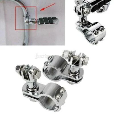 Abrazaderas de clavija de pie de barra de choque cromadas para Suzuki Intruder VS 700 750 1500 1400 800 Foto 1 de 4