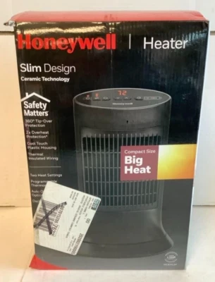 NEW Honeywell HCE311V Ceramic Oscillation Compact Tower Heater SLATE GRAY - Image 1 of 4