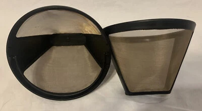 Juego de 2 conos de filtro de café permanente tono dorado #2 (4-6 tazas) con asas Foto 1 de 4