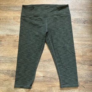 Manduka Leggings Size XL High Waist Pants Capris 7/8 Yoga Heather Green Stretch - Picture 1 of 6