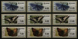 Noruega - ATM 2007 - Mi-Nr. 7-9 ** - MNH - Mariposas / Mariposas - Imagen 1 de 1