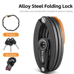 Bicycle Folding Lock Anti-Theft Bike Chain Lock Portable Lock 3 Keys UK + - Picture 1 of 14