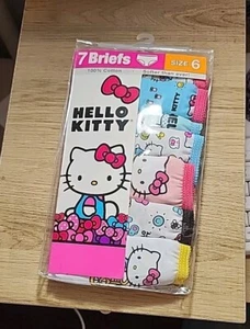 Hello Kitty Girls Character Print Underwear Briefs size 6 Pack of 7 100% Cotton - Picture 1 of 2
