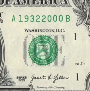 1932 2000 Tombstone Date Note Fancy Serial Number One Dollar Bill - Picture 1 of 12