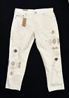 Polo Ralph Lauren Woman The Avery Boyfriend Patchwork Jeans off white SZ.32 $298