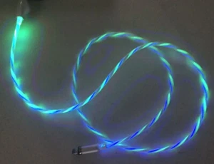 CANDY FLOW LIGHT-UP 3FT LED USB charger cable FOR iPhone X 8 7 6 plus 5s micro - Picture 1 of 23