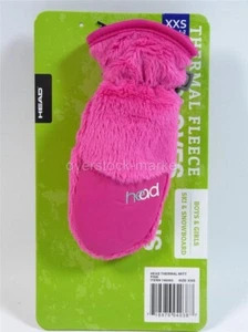 NEW Girls XXS Toddler 1-2 Pink HEAD Thermal Fleece Mittens W/ DuPont Sorona Y28 - Picture 1 of 1