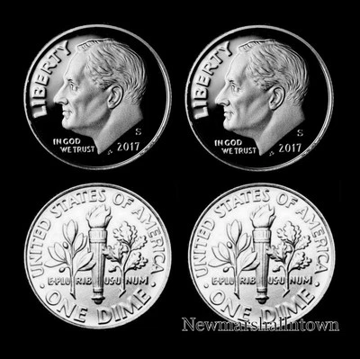 2017 P+D+S+S  Roosevelt Dime Silver Mint Proof Set ~ PD Coins from Bank Rolls  - Image 1 of 3