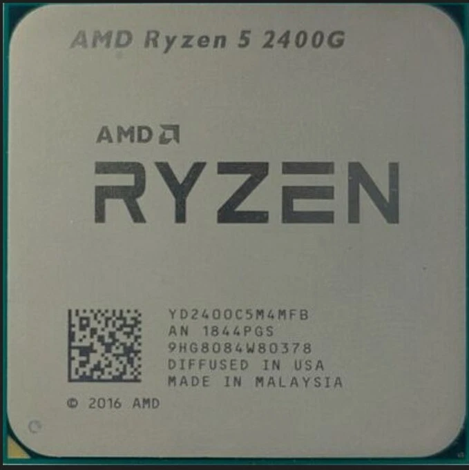 AMD CPU Ryzen 5 2400G 3.6GHZ Socket AM4 - Image 1 of 1