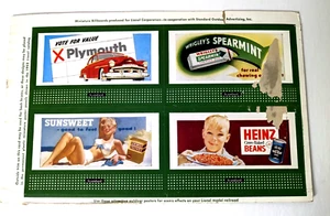 Cartelloni pubblicitari Lionel Trains 1952, originali non tagliati, pubblicità Sunsweet, Plymouth - Foto 1 di 2