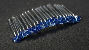 Haare, Swarovski Kristallkamm mittelgroß silber royalblau - Bild 1 von 1