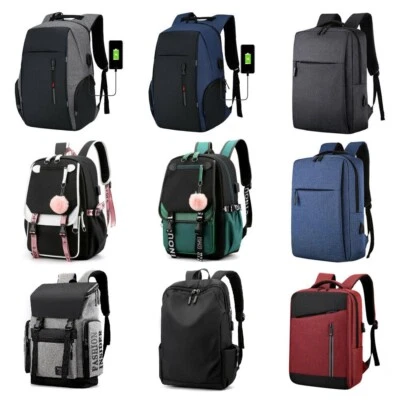 16" 17" 19" Men Women Backpack Bookbag School Travel Laptop Rucksack Zipper Bag - Image 1 of 4