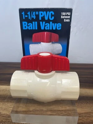 1-1/4" Glue-on PVC Ball Valve 150 MATCO NORCA 770S06 SOLVENT ENDS NEW IN BOX - Image 1 of 4