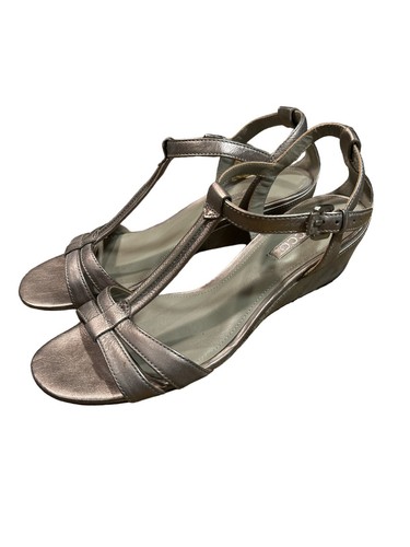 Ecco Metallic Rivas 45 Cinturino a T zeppa Sandali 9