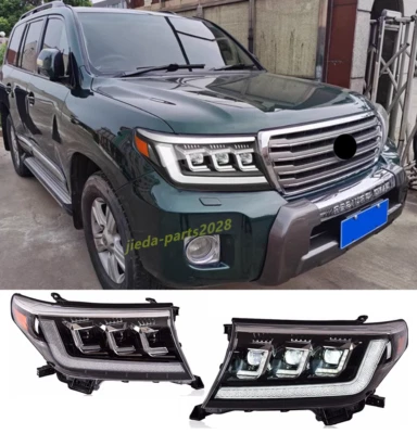 For Land Cruiser 2008-15 LED DRL Headlights assembly Double Beam Lens Projector - Image 1 of 4