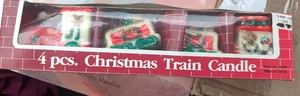 Vintage NOS 4pc Christmas Tree Candle Train - Picture 1 of 5