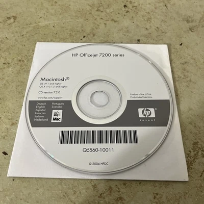 HP Officejet 7200 Series Macintosh 7.2 CD ROM - Image 1 of 3