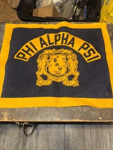 Antique Phi Alpha Psi Wool Tapestry Throw Blanket Flag 19”x15.5” - Picture 1 of 4