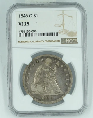 1846-O NGC VF25 Seted Liberty Dollar - Image 1 of 3