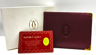 Cartier Must de Bordeaux Bi-Fold Wallet Vintage Leather w/Box Made in  France - Image 1 of 4