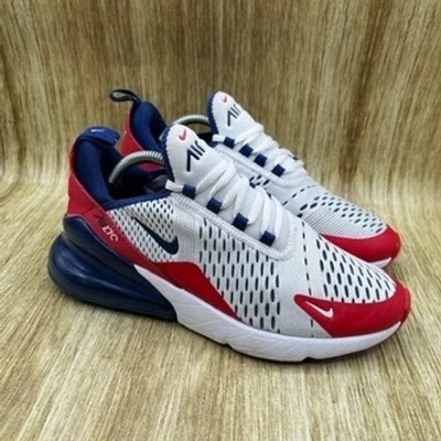Nike Air Max 270 'USA' Youth Size 6Y Women's 7.5 White Red Blue Shoes Sneakers - Image 1 of 4