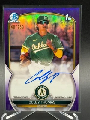2023 Bowman COLBY THOMAS 1st Auto Purple Refractor /250 - Image 1 of 2