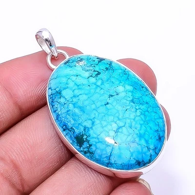 Colgante Magnesita Turquesa Plata de Ley 925 1.95" P24, Regalo Navidad Foto 1 de 4