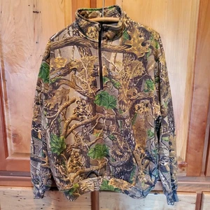 Cabela's Heavy Lined Quarter-Zip Sweatshirt, Camo Seclusion 3D, Men's 2XL - Picture 1 of 5