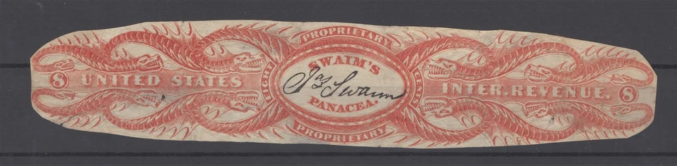 US RS233a Jas. Swaim's Panacea Old Paper Medicine Revenue ZAYIX 0825BS1673 - Image 1 of 2