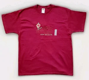 Vintage 90s Bourbon Street New Orleans Red Embroidered XL T-Shirt ~ NWOT DEADSTOCK - Bild 1 von 7