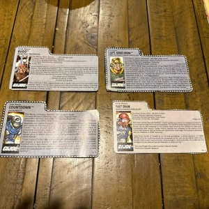 Vintage GI Joe Hasbro File Card Lot of 4 GI Joe, Cobra, Cut - Picture 1 of 2