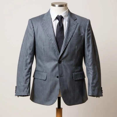 NUEVO CON ETIQUETAS Zegna Z Traje Chaqueta Para Hombres 40 R Azul Marino Rayas Moderno R0882 Italia $1495 Foto 1 de 4
