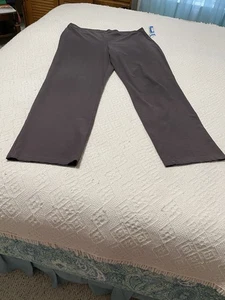 Eileen Fisher dark gray washable crepe straight leg ankle pants,  PO,  L - Picture 1 of 5
