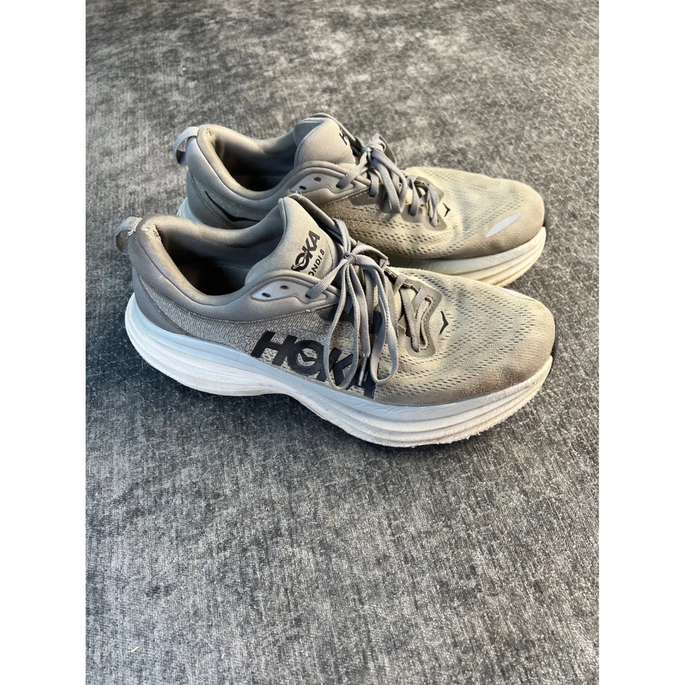 Zapatos para correr HOKA One One Bondi 8 gris 12D para hombre Max Cushion Road Runner Foto 1 de 4