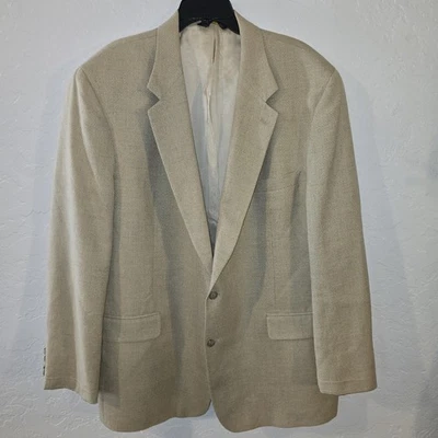 Abrigo deportivo Brooks Brothers 50L beige tostado seda lino lana lúpulo diseñador Foto 1 de 4