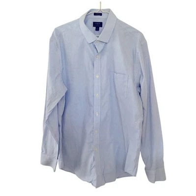 J.Crew Men Thompson Flex Wrinkle Free Dress Shirt Long Sleeve Blue  Sz L 16-16.5 - Image 1 of 4