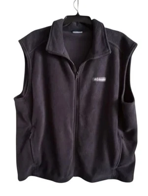 Columbia Chaleco con Cremallera Para Hombre Talla Grande Azul Marino Polar Cuello Simulado Invierno Sin Mangas Foto 1 de 4
