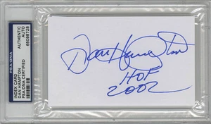 Tarjeta índice firmada por Dan Hampton 3x5 + Salón de la fama 2002 Chicago Bears PSA/ADN AUTOGRAFIADA - Imagen 1 de 1